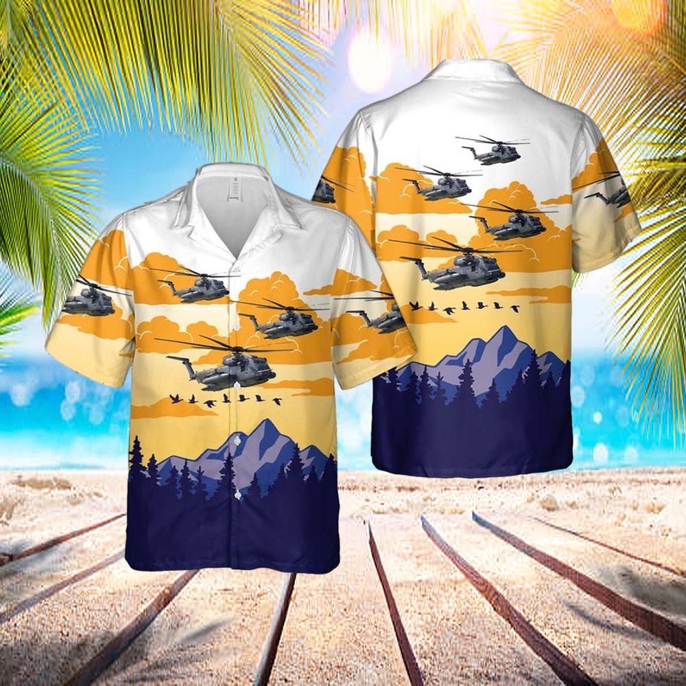 US Air Force Sikorsky MH-53M Pave Low IV (S-65A) Hawaiian Shirt - Mens Hawaiian Shirt - US Air Force Gifts