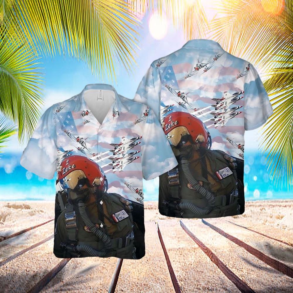 US Air Force Thunderbirds Hawaiian Shirt - Mens Hawaiian Shirt - US Air Force Gifts