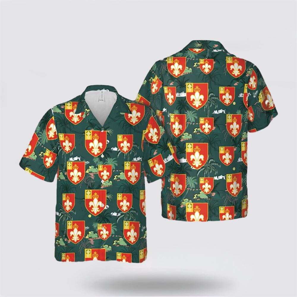 US Army 12th Field Artillery Regiment Unit Crest Hawaiian Shirt - Gift For Military Personnel
