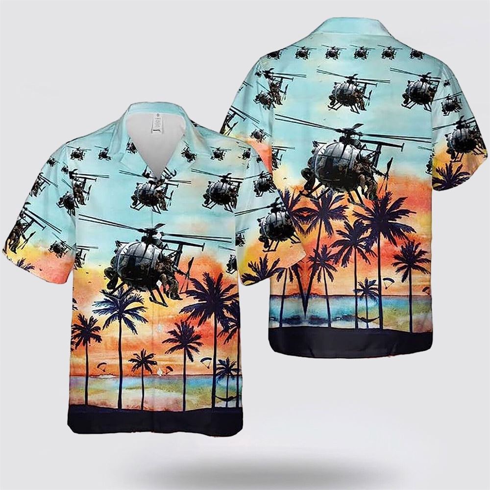 US Army 160th Special Operations Helicopter Mh-6m Little Bird Hawaiian Shirt - Gift For Military Personnel