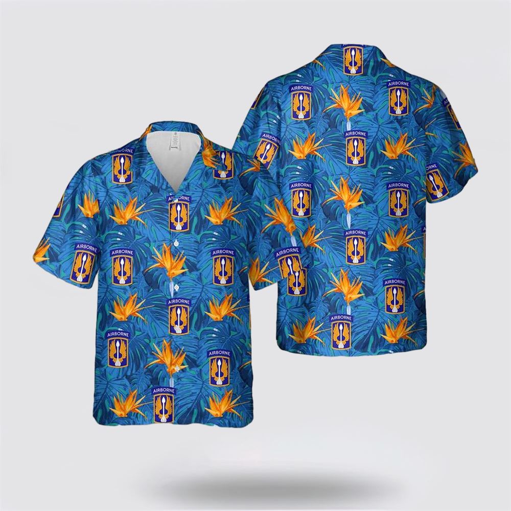 US Army 18th Aviation Brigade (Airborne) Black Barons Hawaiian Shirt - Gift For Military Personnel