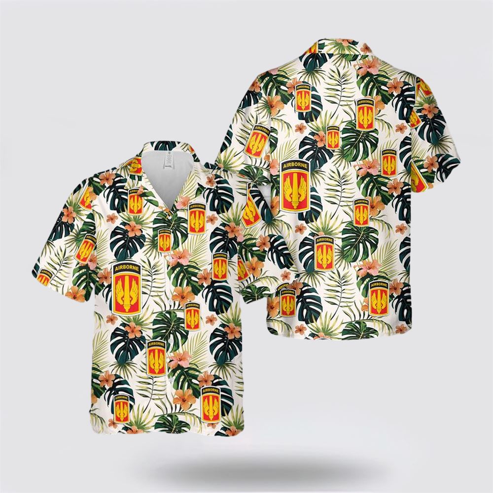 US Army 18th Field Artillery Brigade (Airborne) Hawaiian Shirt - Gift For Military Personnel