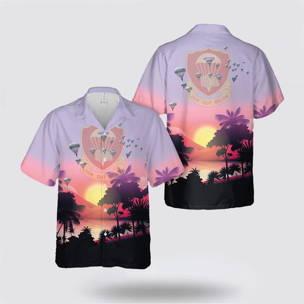 US Army 377th Parachute Field Artillery Regiment Jump Hawaiian Shirt - Gift For Military Personnel