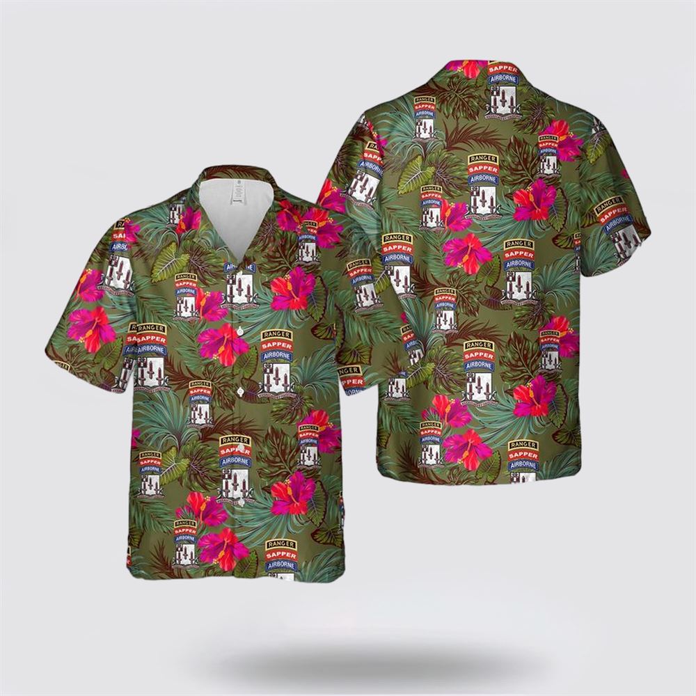US Army 54th Brigade Engineer Battalion - Airborne Ranger Sapper Hawaiian Shirt - Gift For Military Personnel