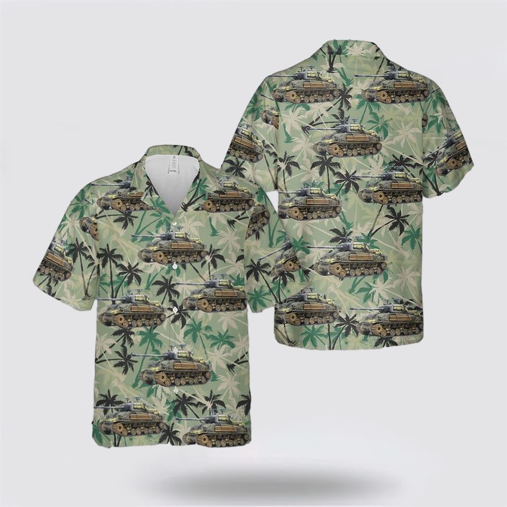 US Army Easy Eight M4A3E8 Sherman tank WW2 Hawaiian Shirt - Gift For Military Personnel