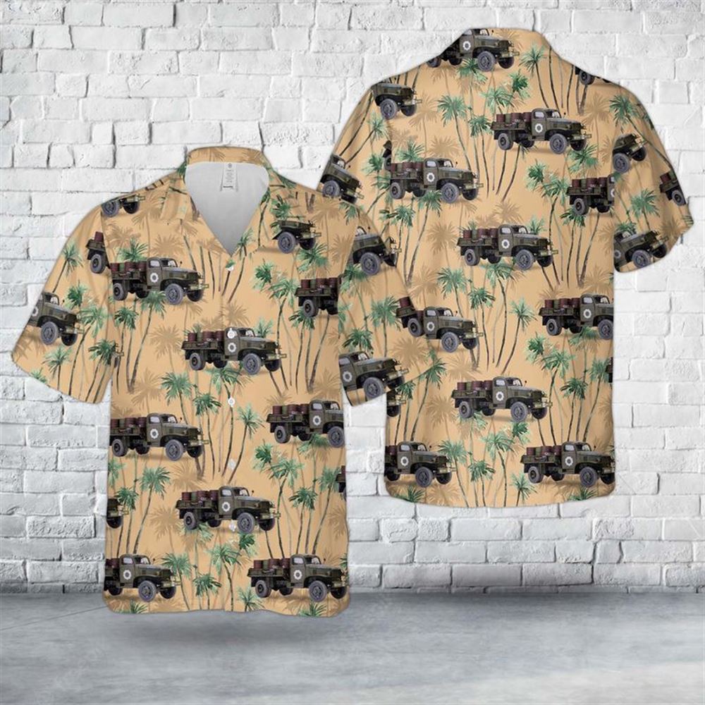 US Army G7107 4Ã—4 1,5T Cargo Truck WW2 Hawaiian Shirt - Gift For Military Personnel