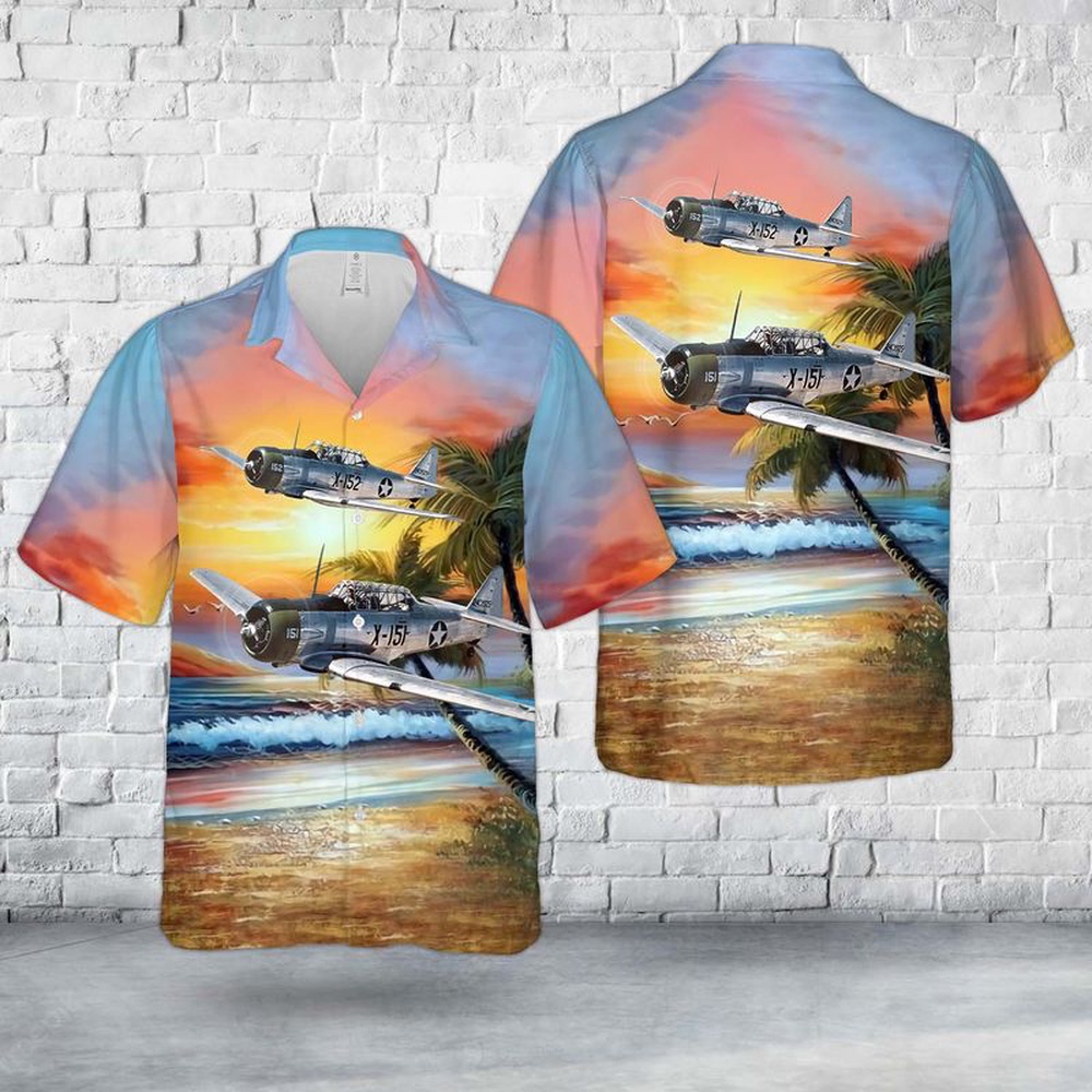 Us Army Hawaiian Shirt, US Army Air Forces North American AT-6C-NT Texan Hawaiian Shirt