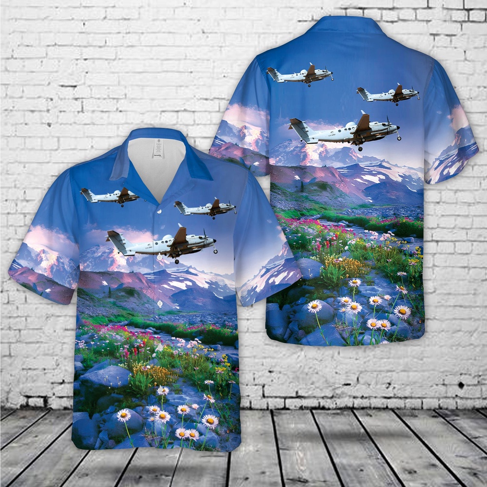 Us Army Hawaiian Shirt, US Army Beechcraft MC-12W Liberty Hawaiian Shirt