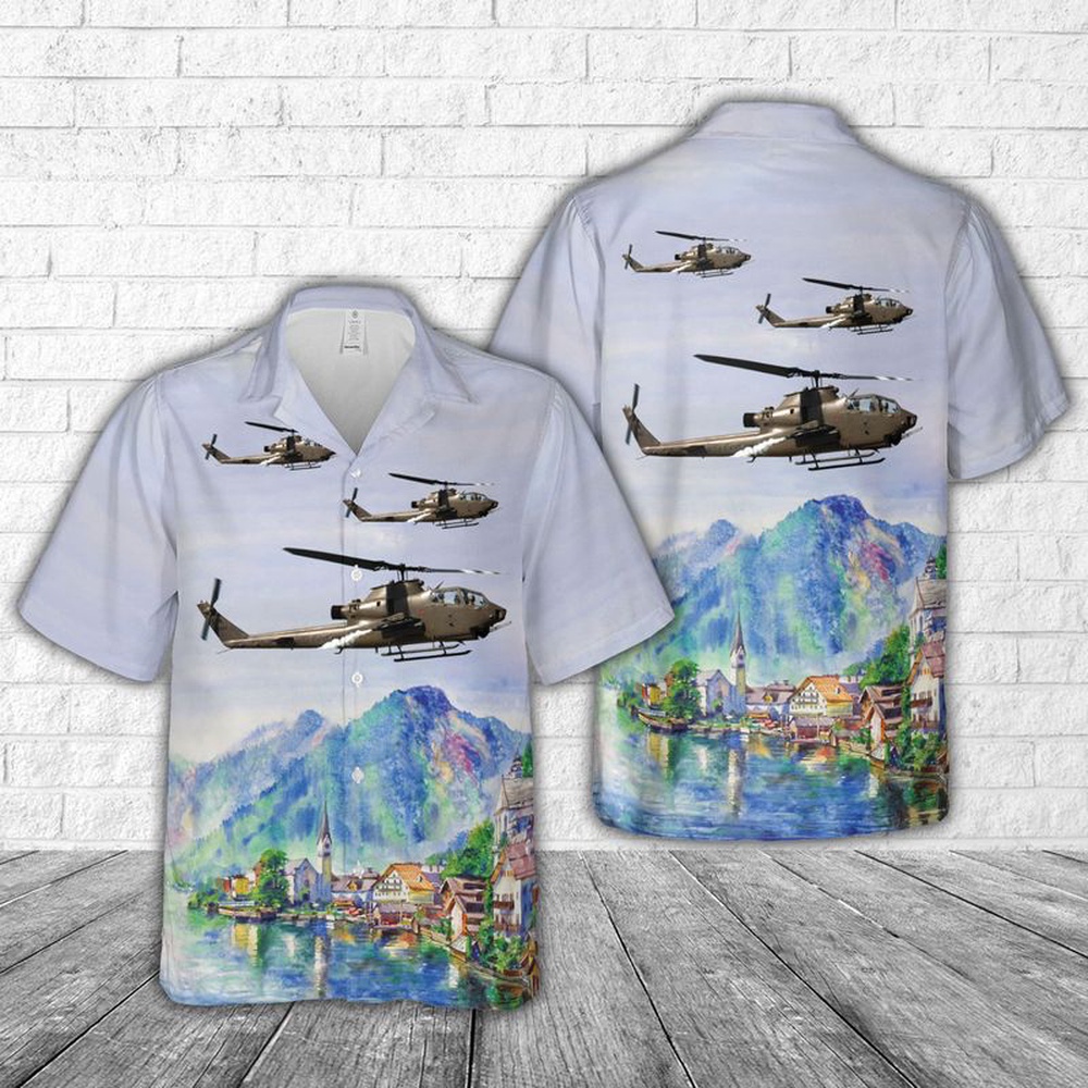 Us Army Hawaiian Shirt, US Army Bell AH-1F Cobra Hawaiian Shirt