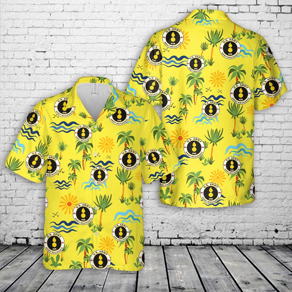 Us Army Hawaiian Shirt, US Army Mechanics on it Military Occupational Skill Job 63 B Mechanic Hawaiian Shirt