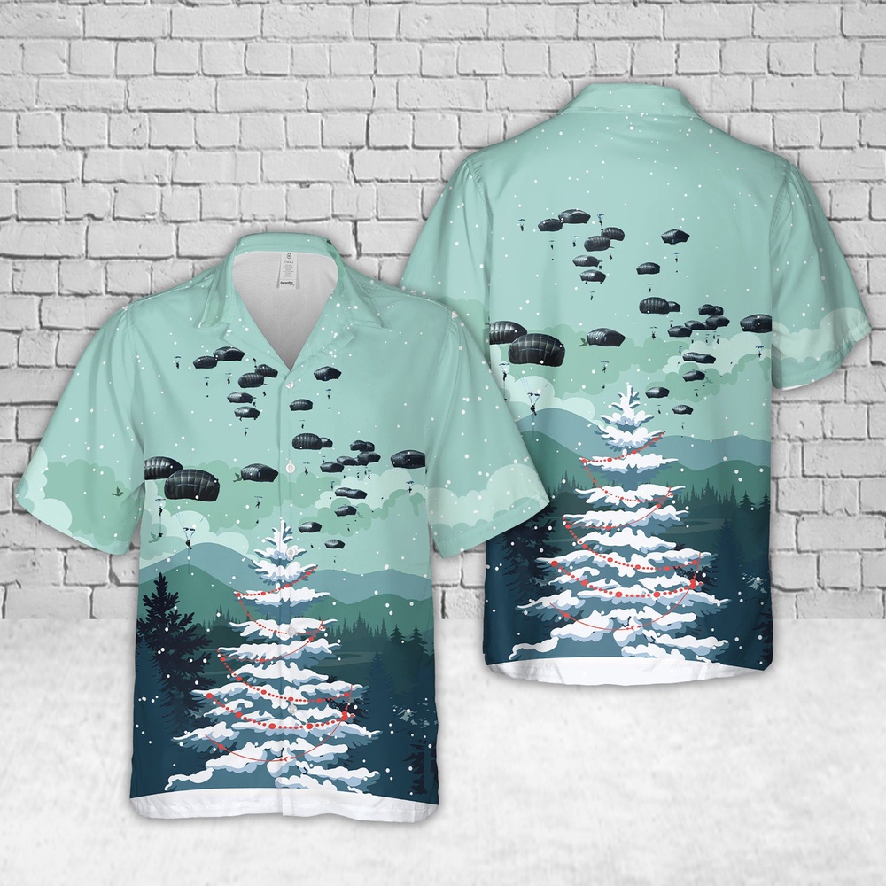 Us Army Hawaiian Shirt, US Army Paratroopers from Alaska Jump "Down Under" Christmas Hawaiian Shirt