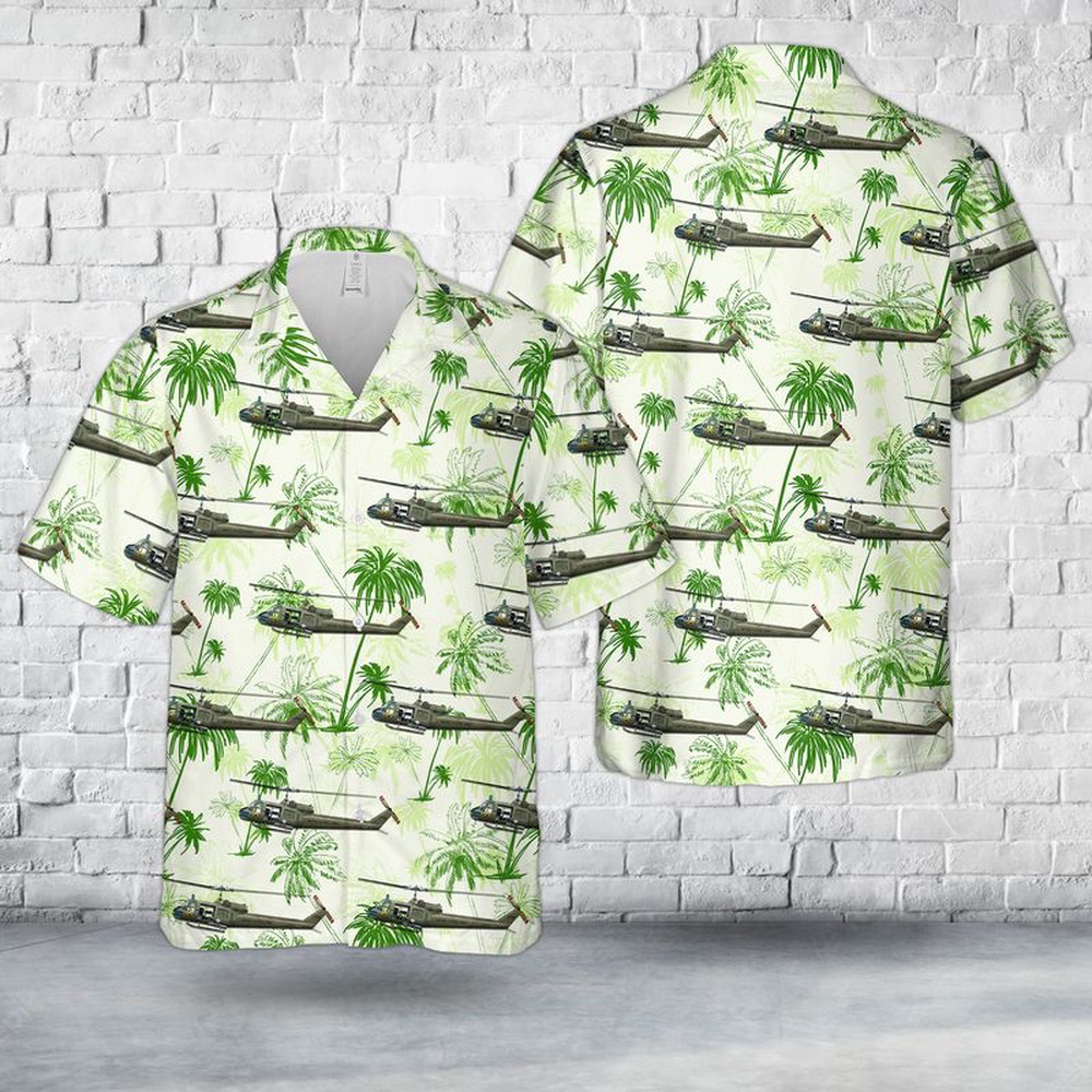 Us Army Hawaiian Shirt, US Army UH-1C 'HUEY' GUNNER 282nd Assault Helicopter Company Hawaiian Shirt