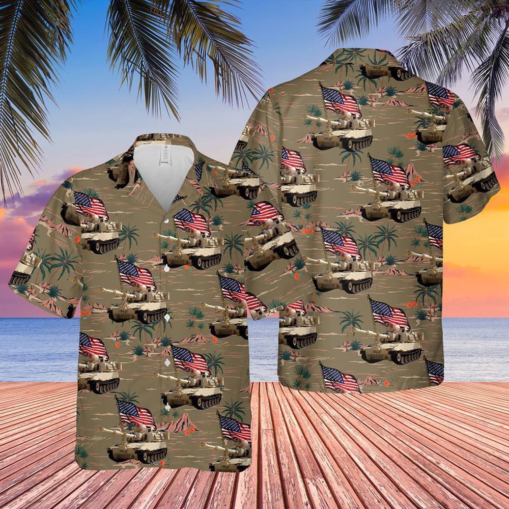 Us Army M109 Paladin Tank Hawaiian Fourth Of July Shirt, 4th Of July Hawaiian Shirt, 4th Of July Shirt
