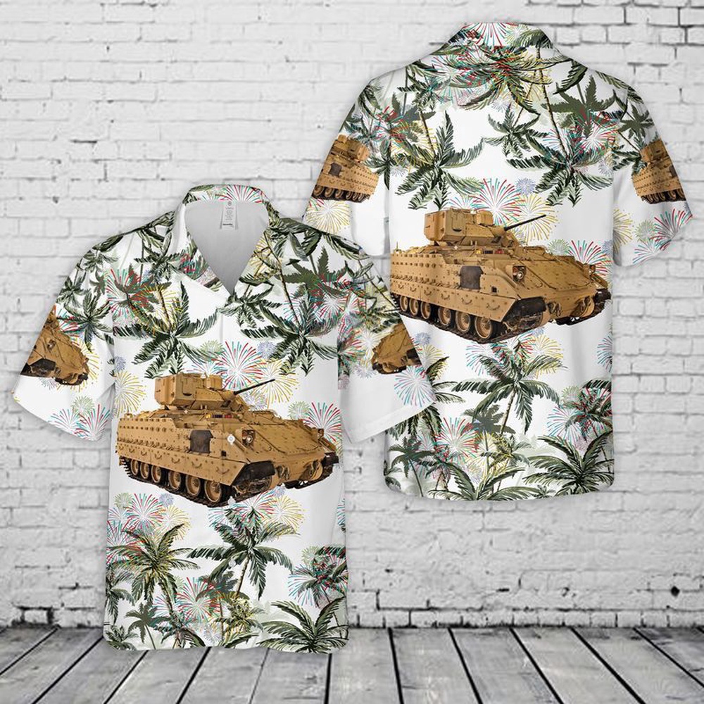 Us Army M2A3 Bradley Hawaiian Fourth Of July Shirt, 4th Of July Hawaiian Shirt, 4th Of July Shirt