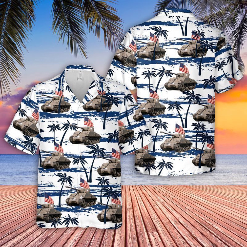 Us Army M4A3(76)W Hvss Hawaiian Shirt, 4th Of July Hawaiian Shirt, 4th Of July Shirt