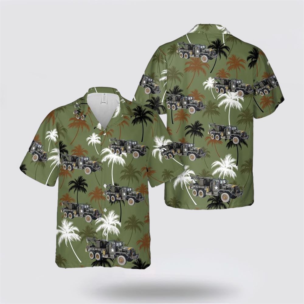US Army M534 Medium Wrecker Hawaiian Shirt - Beachwear Gift For Military Personnel
