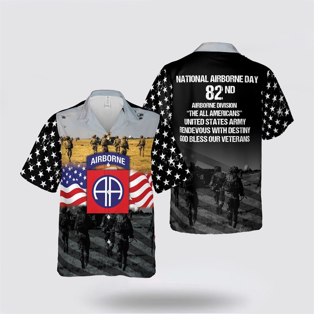 US Army National Airbone Day 82nd Airborne Division Hawaiian Shirt - Gift For Military Personnel