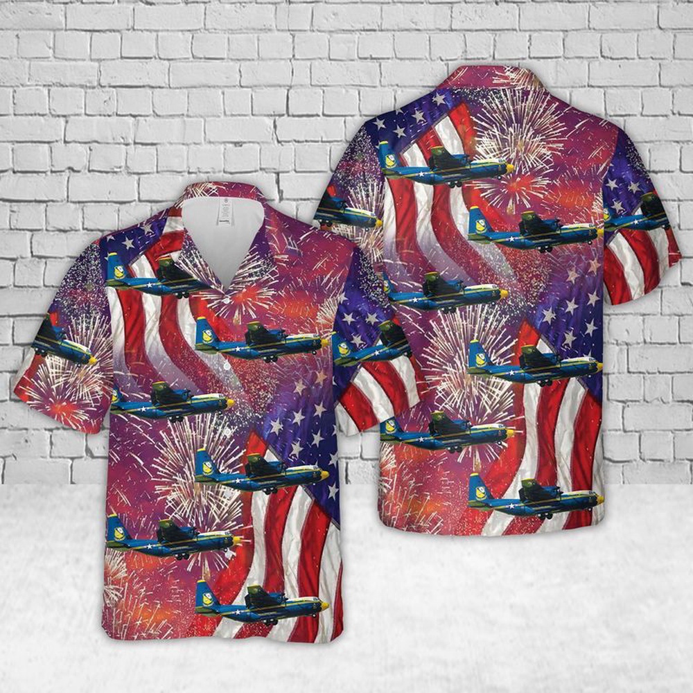 U.S. Marine Corps Lockheed Martin C-130J Hercules (L-382) Fat Albert Hawaiian Shirt, 4th Of July Hawaiian Shirt, 4th Of July Shirt