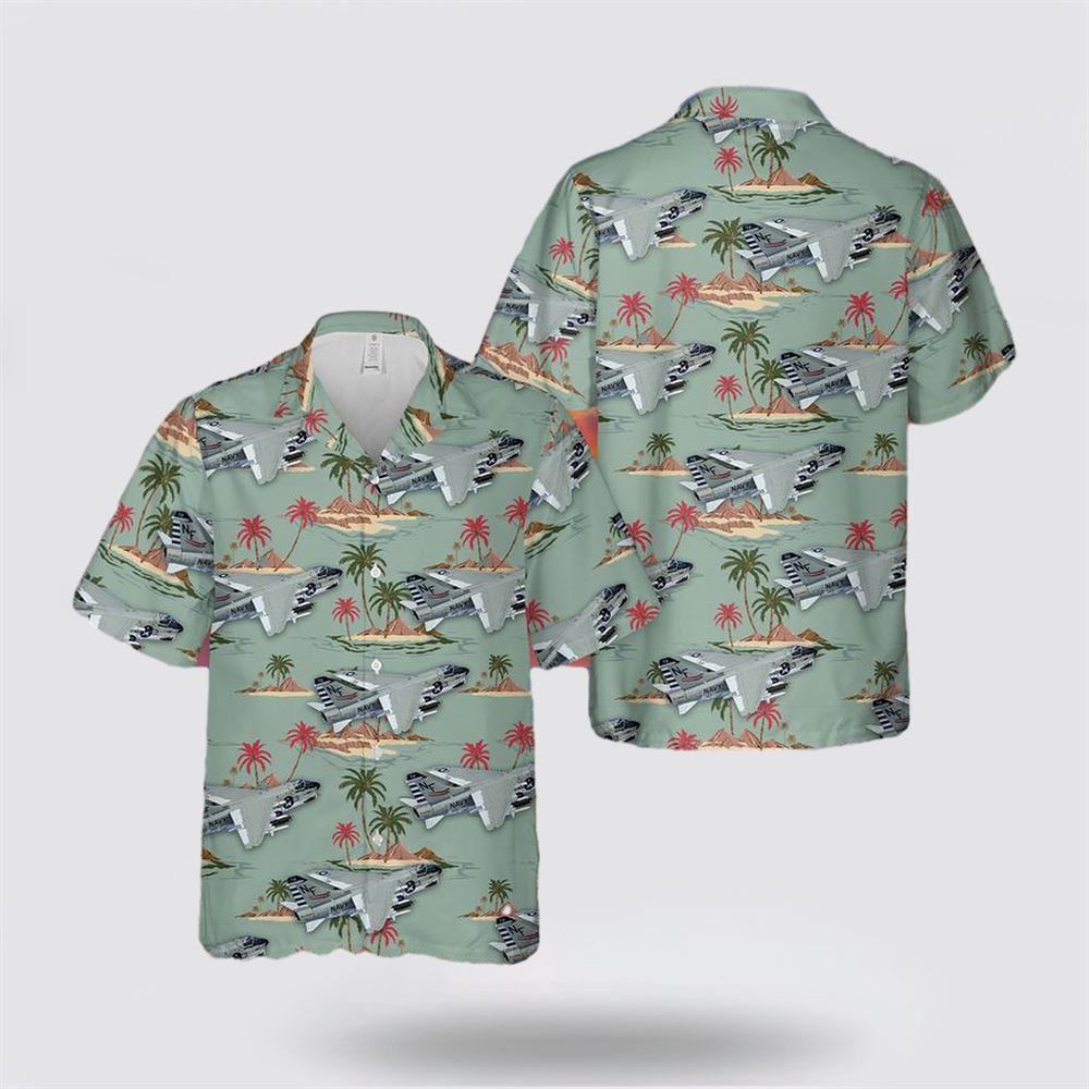 US Navy A-7E Corsair II Of VA-93 Ravens Hawaiian Shirt - Gifts For Military Personnel