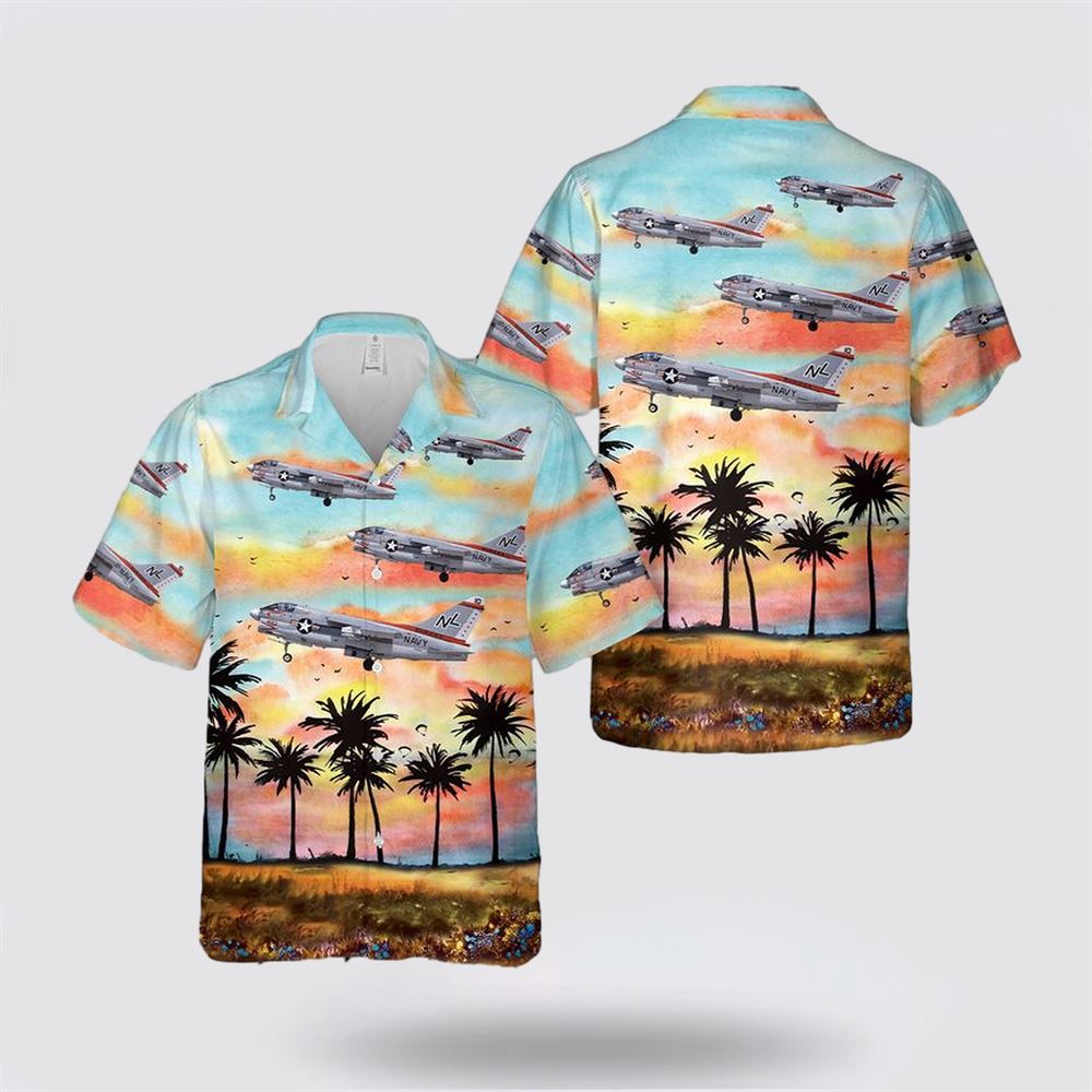 US Navy A7E Corsair II Of VA-94 Hawaiian Shirt - Gifts For Military Personnel