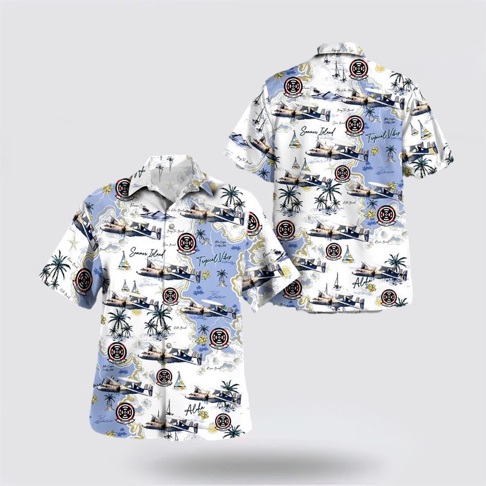 US Navy Airborne Command & Control Squadron Hawaiian Shirt - Beachwear Gift For Military Personnel