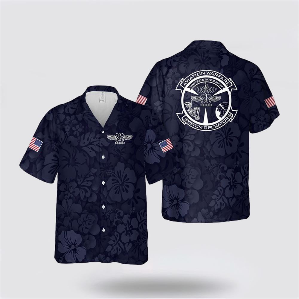 US Navy AW Hawaiian Shirt - Hawaiian Shirt Gifts For Navy Soldiers
