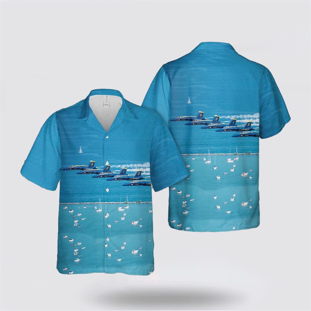 US Navy Blue Angels Air And Water Show Hawaiian Shirt - Beachwear Gift For Military Personnel