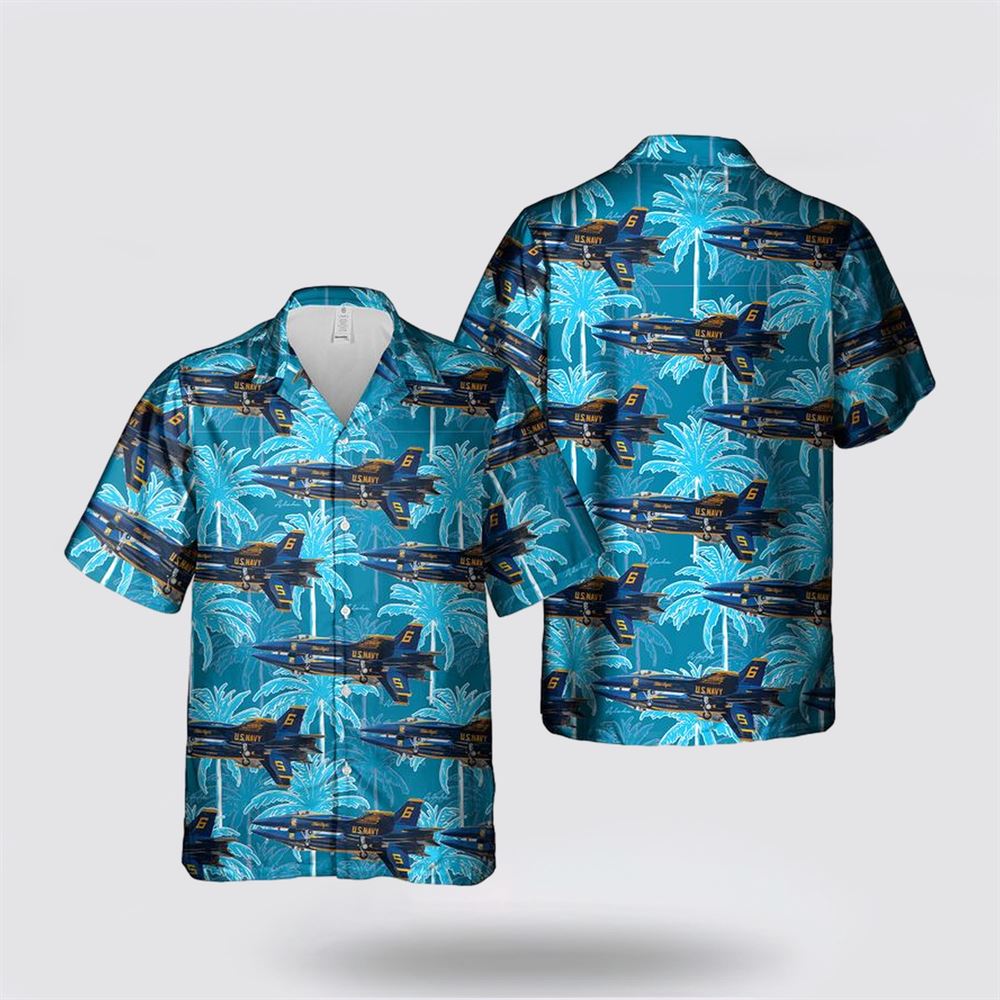 US Navy Blue Angels Hawaiian Shirt - Beach Clothes For Navy Soldiers