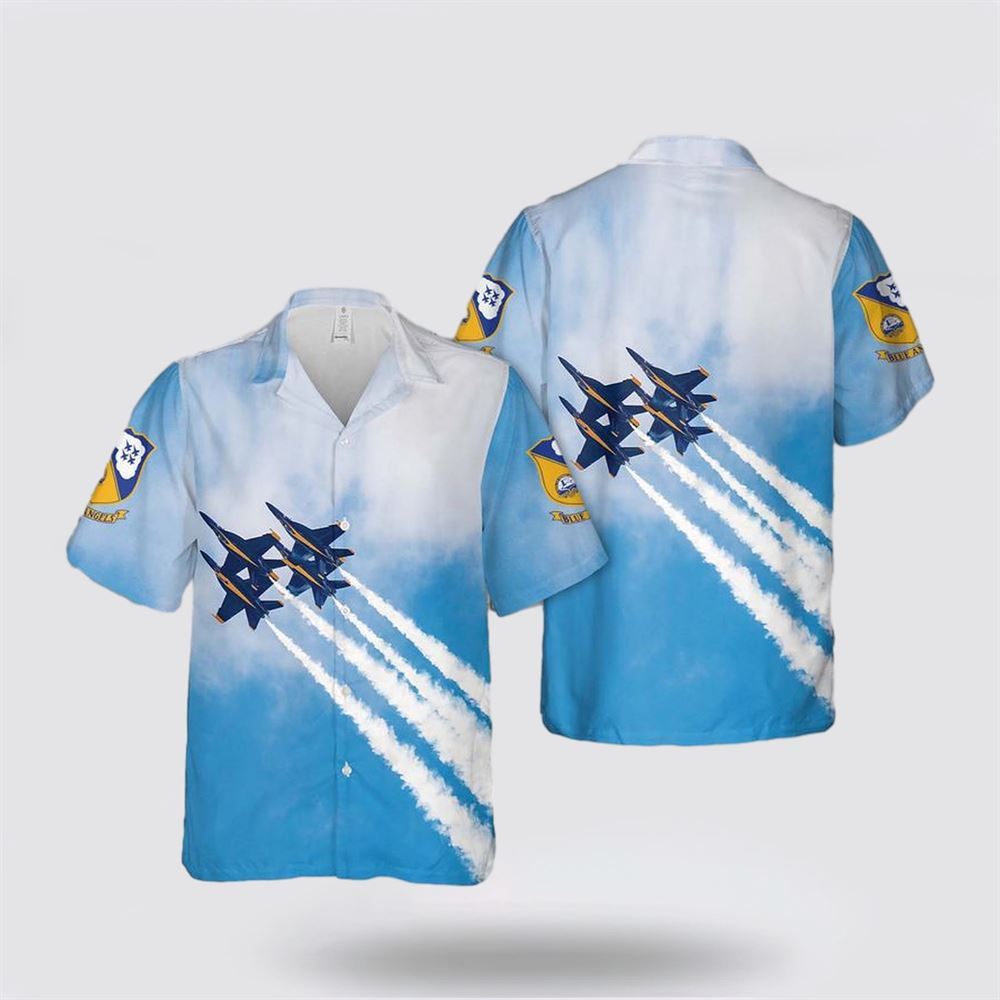 US Navy Blue Angels Hawaiian Shirt - Beach Clothes Gifts For Military Personnel
