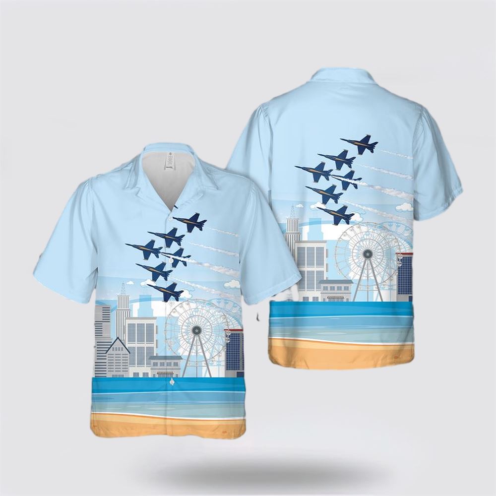 US Navy Blue Angels Hawaiian Shirt - Beachwear Gifts For Navy Soldiers