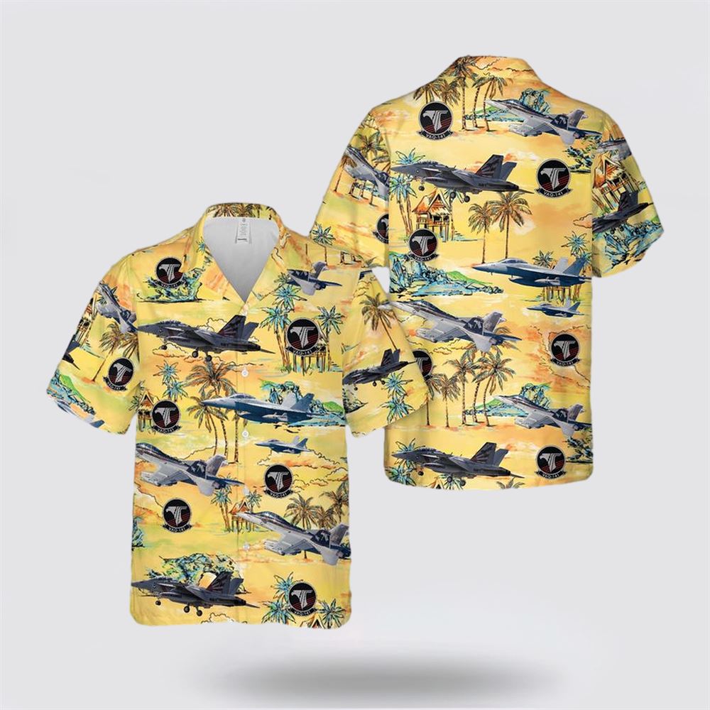 US Navy Boeing EA-18G Growler Of VAQ-141 Shadowhawks Hawaiian Shirt - Gift For Military Personnel