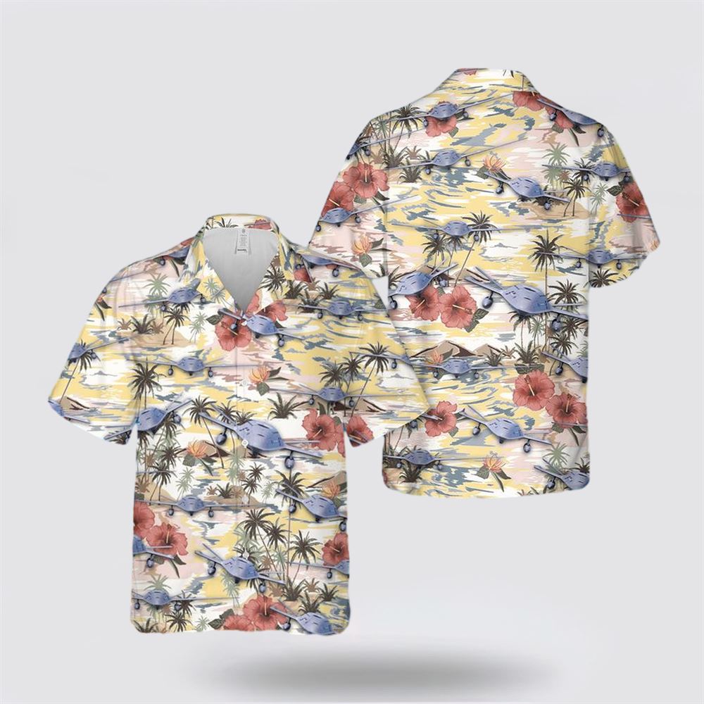 US Navy Boeing MQ-25 Stingray Hawaiian Shirt - Beach Clothes For Military Personnel