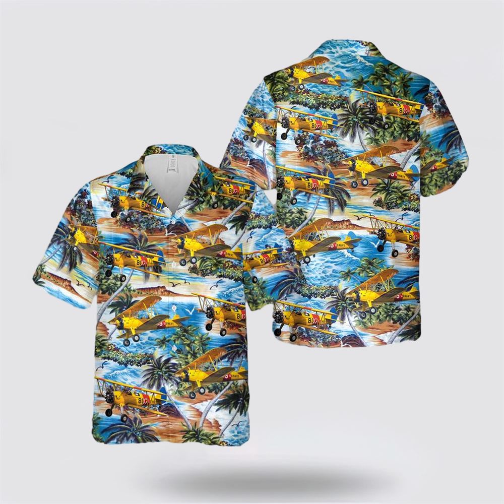 US Navy Boeing Stearman N67193 Hawaiian Shirt - Beach Clothes For Navy Soldiers