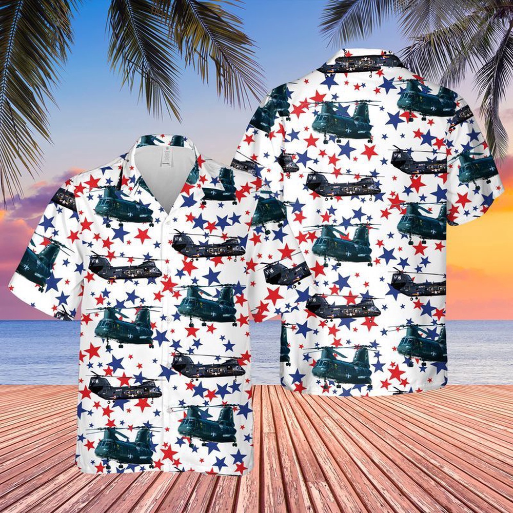 Us Navy Boeing Vertol Ch-46 Sea Knight Hawaiian Fourth Of July Shirt, 4th Of July Hawaiian Shirt, 4th Of July Shirt