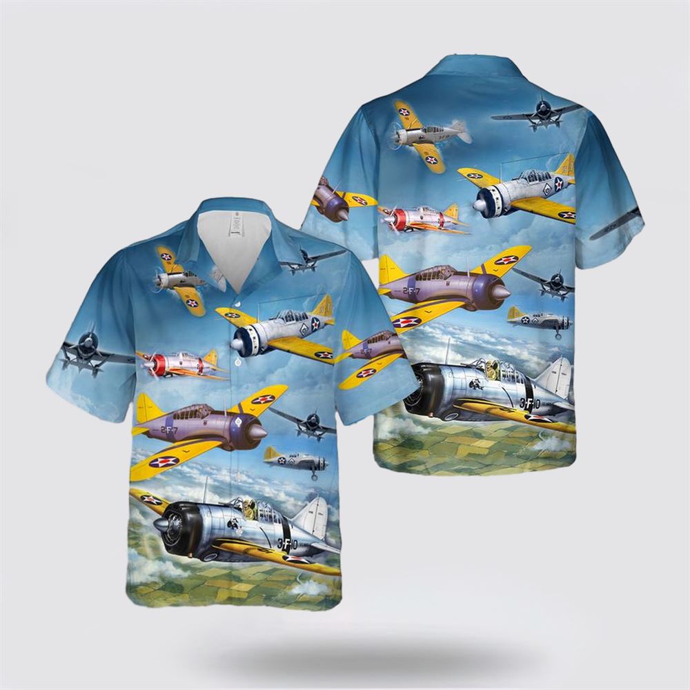 US Navy Brewster F2A Buffalo Hawaiian Shirt - Beach Clothes For Navy Soldiers