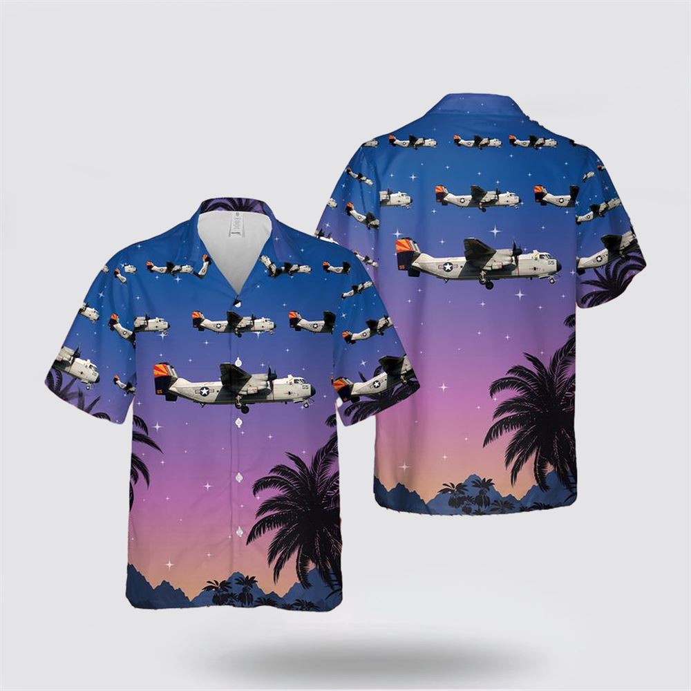 US Navy C-2A Greyhound VRC-40 Rawhides Hawaiian Shirt - Beach Clothes For Navy Soldiers