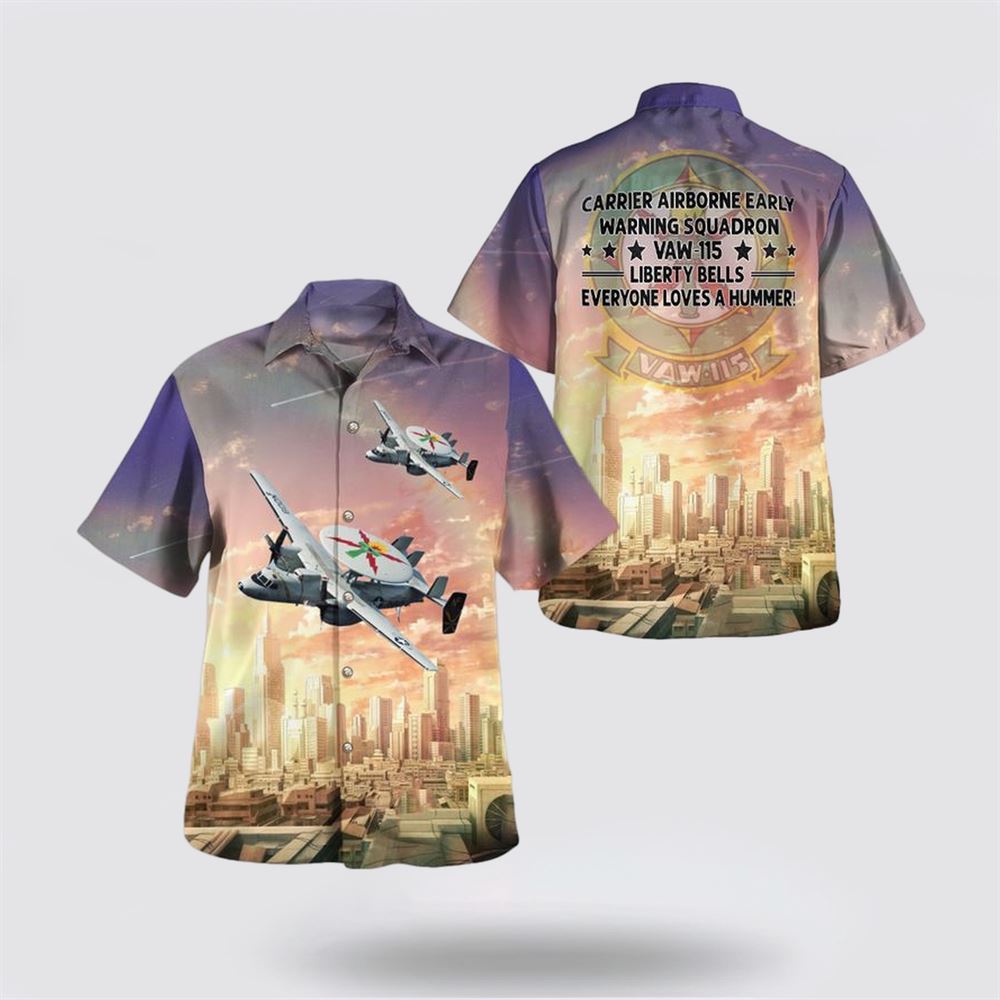 US Navy Carrier Airborne Early Warning Squadron 115 Hawaiian Shirt - Beach Clothes For Navy Soldiers