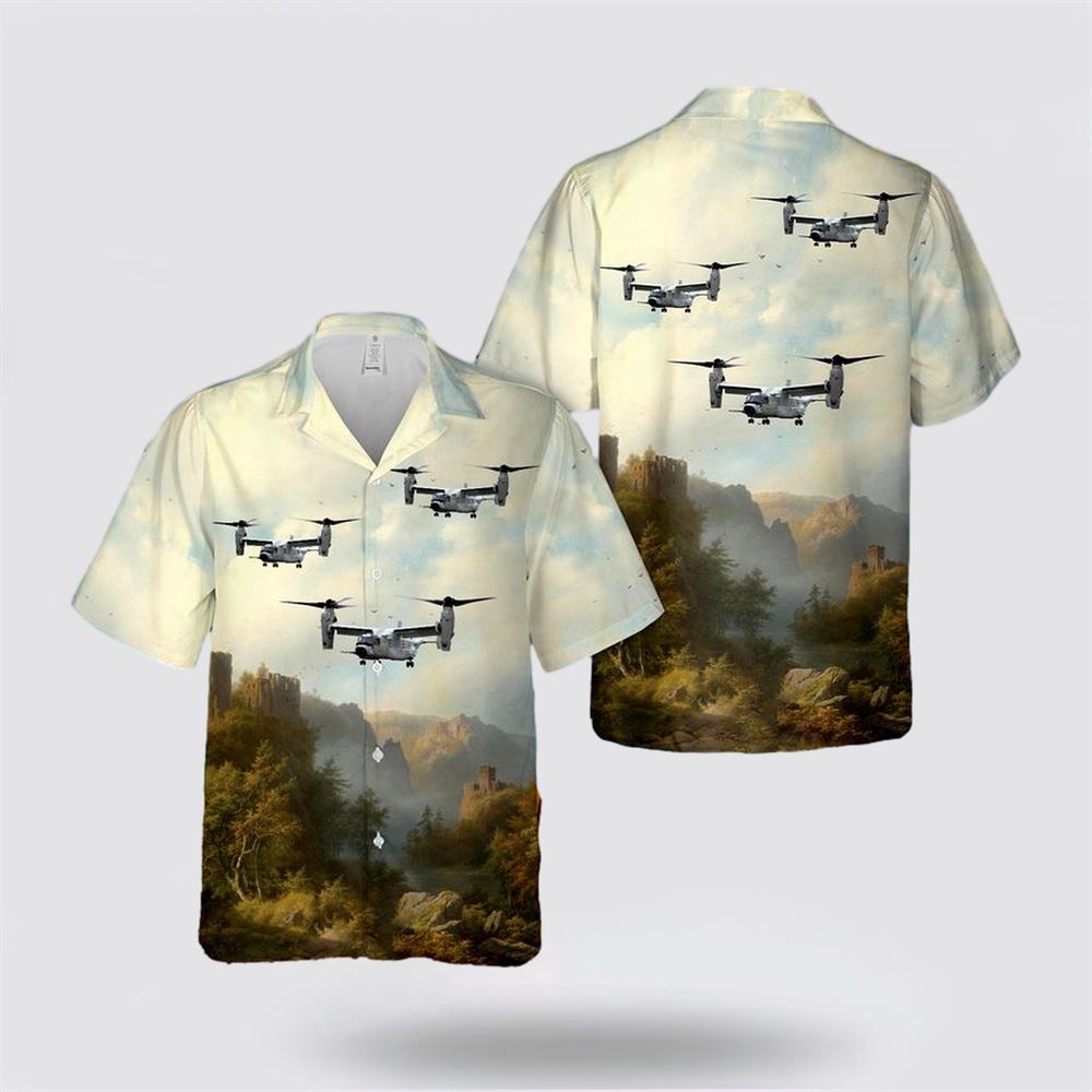 US Navy CMV-22B Osprey Hawaiian Shirt - Hawaiian Shirt Gifts For Navy Soldiers
