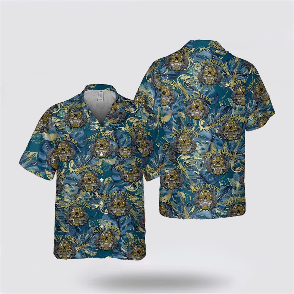 US Navy Diver Pocket Hawaiian Shirt - Hawaiian Shirt Gifts For Navy Soldiers