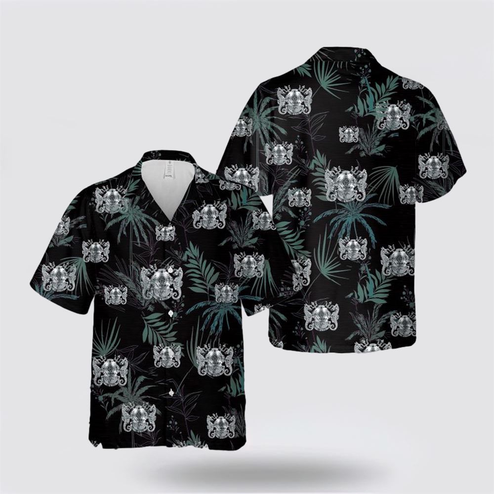 US Navy Diving Medical Technician Insignia Hawaiian Shirt - Beach Clothes For Military Personnel