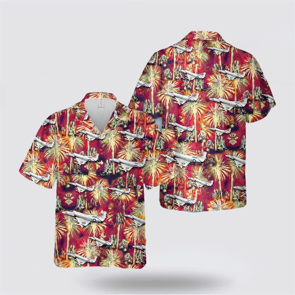 US Navy Douglas A-4 Skyhawk Hawaiian Shirt- Gifts For Military Personnel