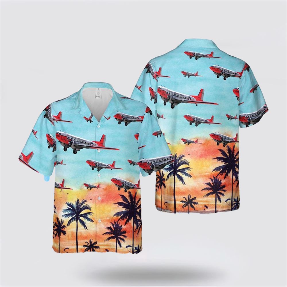 US Navy Douglas C-117D Hawaiian Shirt - Beach Clothes For Military Personnel