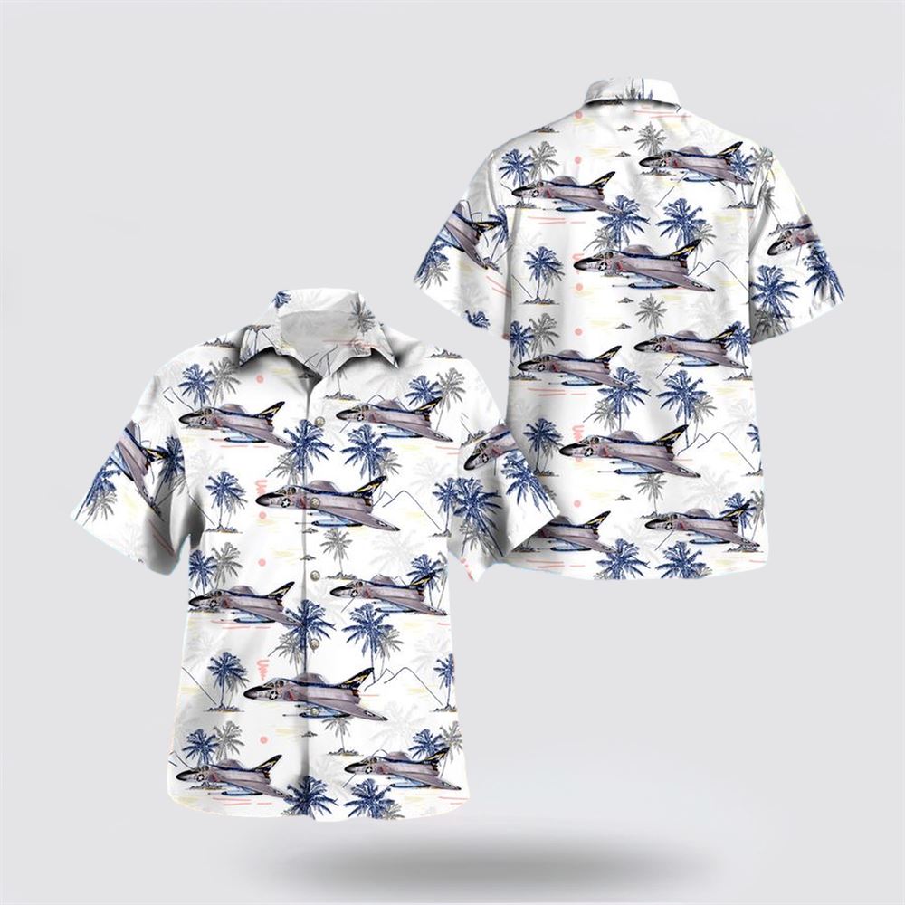 US Navy Douglas F4D-1 Skyray Hawaiian Shir - Hawaiian Shirt Gifts For Navy Soldiers