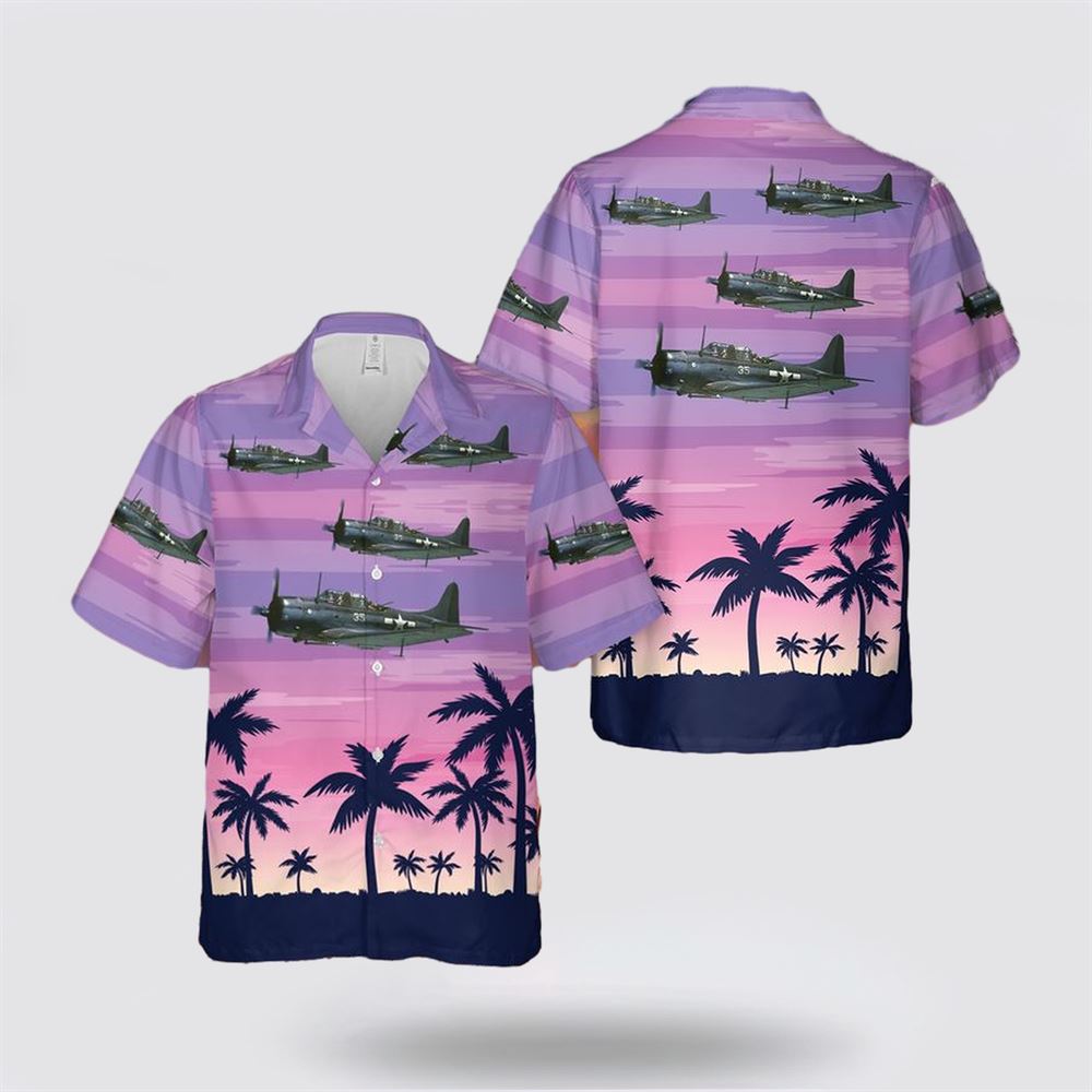 US Navy Douglas SBD Dauntless Of World War 2 Hawaiian Shirt - Hawaiian Shirt Gifts For Navy Soldiers