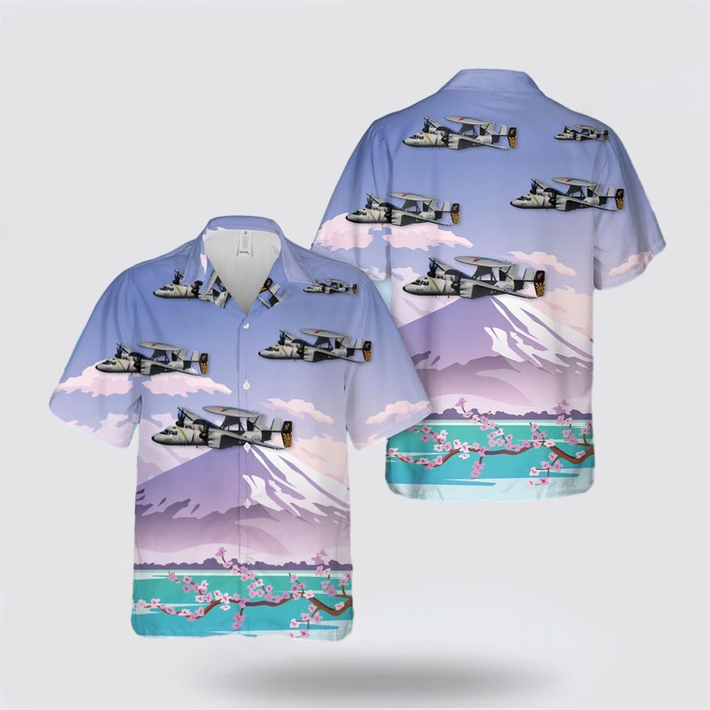US Navy E-2C Hawkeyes Hawaiian Shirt - Hawaiian Shirt Gifts For Navy Soldiers