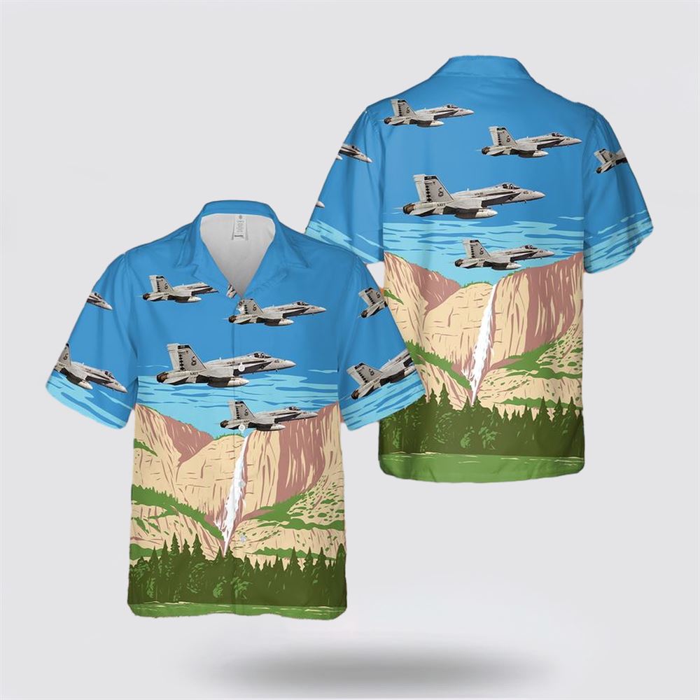 US Navy F-A-18C Of VFA-86 Sidewinders Hawaiian Shirt - Gifts For Navy Military Personnel