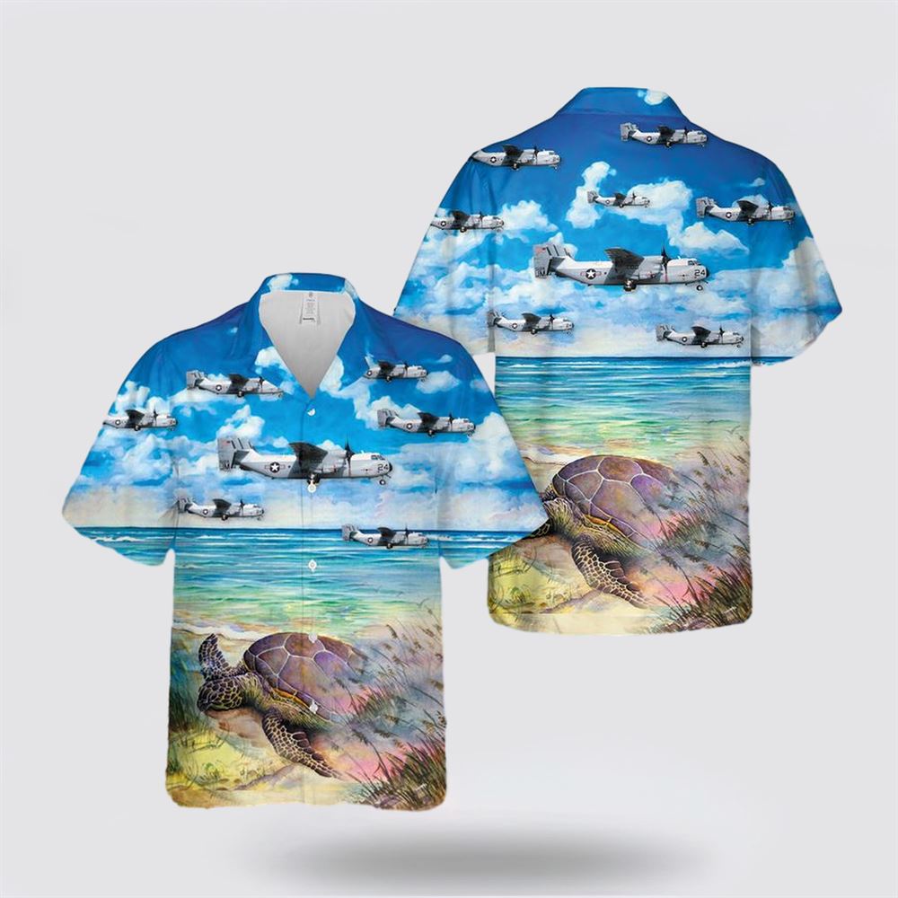 US Navy Grumman C-2A Greyhound Hawaiian Shirt - Hawaiian Shirt Gifts For Navy Soldiers