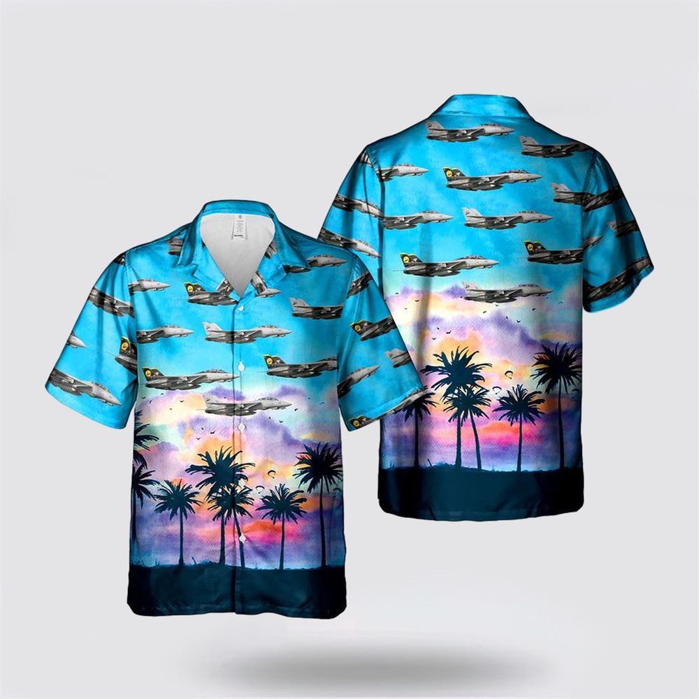 US Navy Grumman F-14D Tomcat Hawaiian Shirt - Gifts For Military Personnel