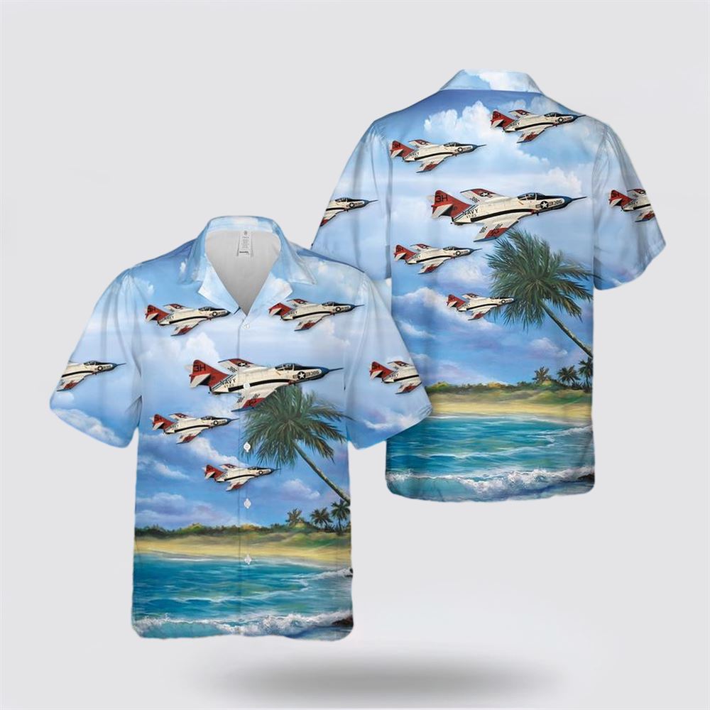 US Navy Grumman F-9 Cougar Hawaiian Shirt - Gift For Military Personnel