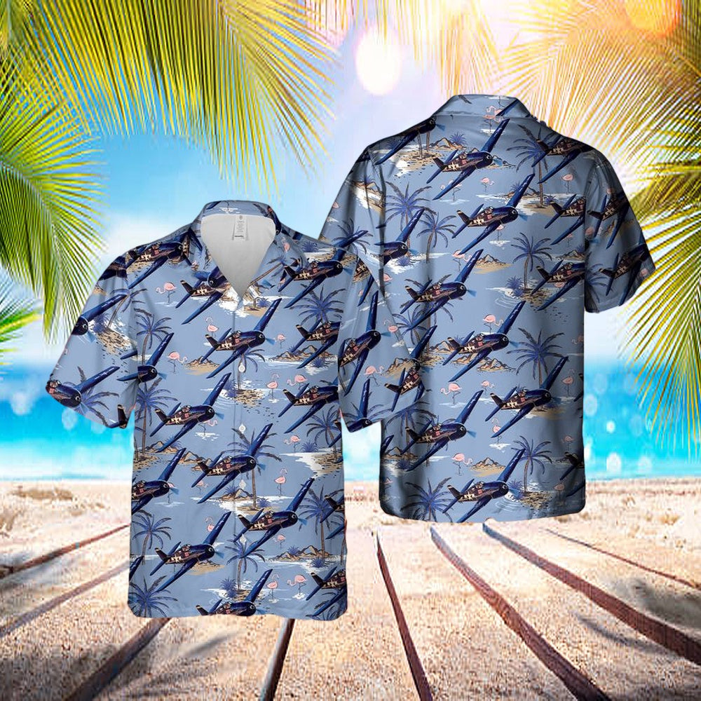 Us Navy Grumman F6f Hellcat Hawaiian Shirt - Beachwear For Men - Best Hawaiian Shirts